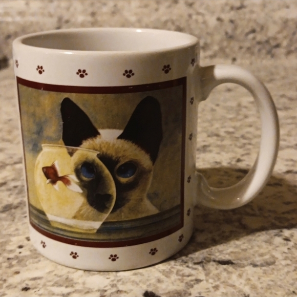1980's Vintage Vandor Cat Mugs, Made In Japan, Pumpkin Fishbowl & Hammock Cups - Picture 3 of 10